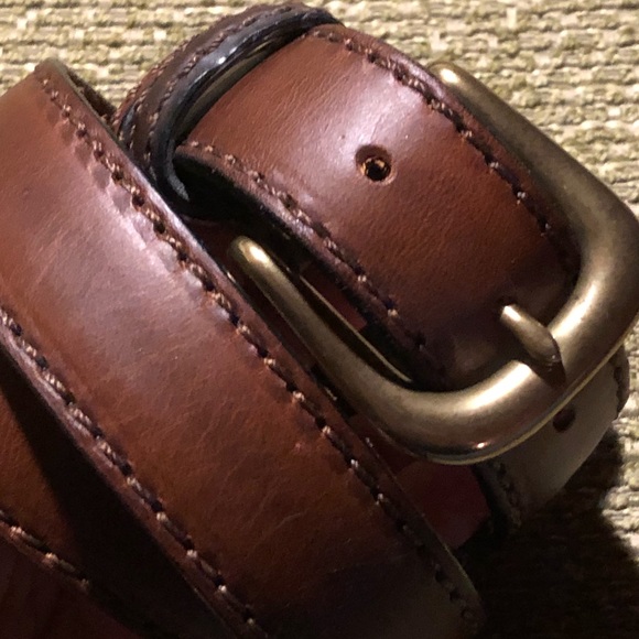 Leather belt brass buckle size 32 - Picture 2 of 8